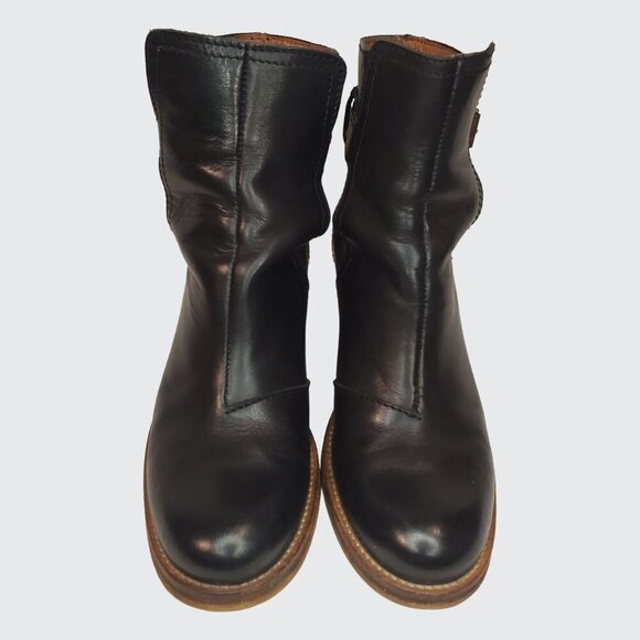 Hudson Black Leather Side Buckle Women's Boot Size 37( US 6) - Picture 7 of 16